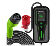 Qoltec Mobilna ładowarka EV z regulacją 2w1 Typ2 (11kW, 400V, 5m) - 1483423 - zdjęcie 1